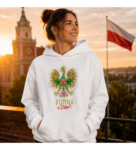 Damska bluza z kapturem DUMNA POLKA